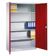 Stahlschrank C 2000 Acurado 9460-000 S10693 lichtgrau, rubinrot 120,0 x 40,0 x 195,0 cm, aufgebaut